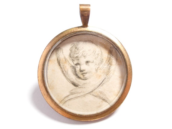 Large Antique Victorian Cupid Locket