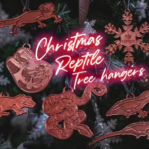 Reptilien Weihnachtsbaumhänger. xx Lesebeschreibung xx 5er Set