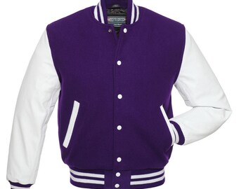 WARRIOR Purple Varsity Letterman Bomber 