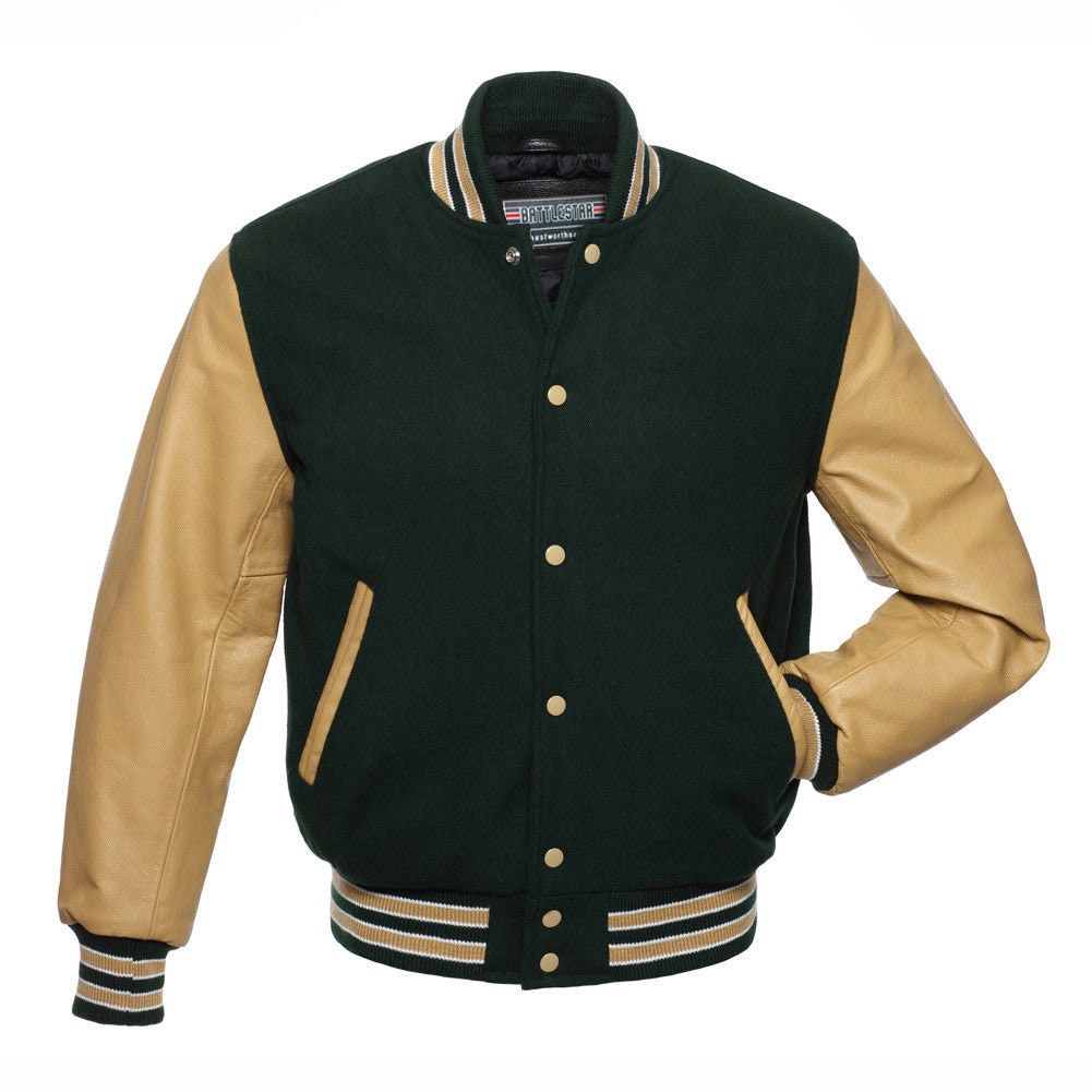 Capreze Mens Varsity Jacket Long Sleeve Bomber Jackets Stand Collar Outwear  Active Zip Up Army Green M 