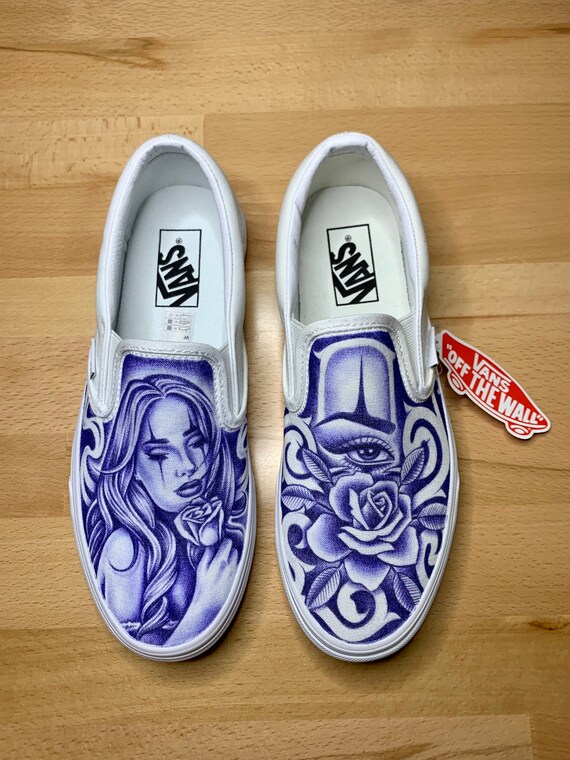 custom vans blue