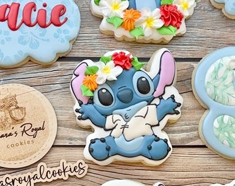 Blue Alien Monster with Crown Flowers STL Digital Cookie Cutter File / Cookie Cutter