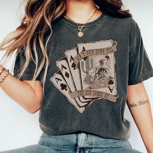 T-shirt western couleurs confort, chemise cowboy squelette, t-shirt rodéo champêtre, chemise qui ne descend pas, chemise désert, cadeau pour cow-girl, t-shirt Texas