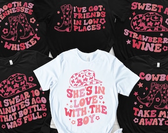 Custom Country Music Tshirt Bachelorette Party Nashville Shirt Western Cowgirl Bachelorette Shirt Bridesmaid Shirts for Bridal Shower