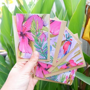 5 Pack Notecards / Bright Greeting Card / Australian design / Recycled Blank cards / Thank you cards / Australian made