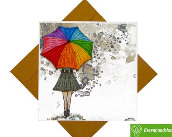 Birthday Girl Quilling Greeting Card Design Greeting Card for all occasion by GREENHANDSHAKE Unique Dedicated Handmade Art