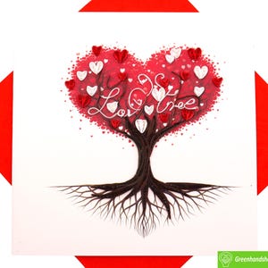Love Takes Root, biglietto di auguri con quilling - Arte unica dedicata fatta a mano/con il cuore. Progetta biglietti di auguri per tutte le occasioni di GREENHANDSHAKE