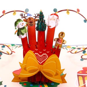 Tarjeta emergente con texto Feliz Navidad, tarjetas de felicitación emergentes en 3D: arte exclusivo hecho a mano o con el corazón