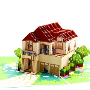 House & Tree Harmony, biglietto pop-up, biglietti di auguri pop-up 3D - Arte unica dedicata fatta a mano/con il cuore