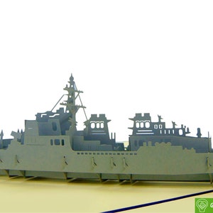 Navire puissant de la marine américaine, carte pop-up, cartes de voeux pop-up 3D - oeuvre d'art unique dédiée fait main/fait main. Créez une carte de voeux pour toutes les occasions