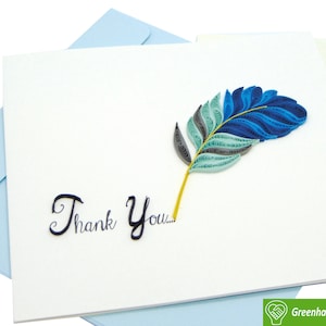 Carte de voeux Quilling Merci signature - oeuvre d'art unique dédiée à la main. Carte de voeux design pour toutes les occasions par GREENHANDSHAKE