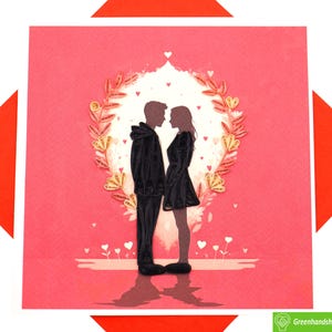 Main dans la main, pour toujours, carte de voeux Quilling - oeuvre d'art unique dédiée à la main. Carte de voeux design pour toutes les occasions par GREENHANDSHAKE