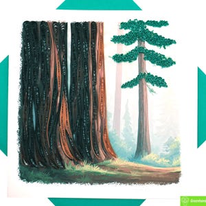 Redwood Wonders, biglietto di auguri con quilling - Arte unica dedicata fatta a mano/con il cuore. Progetta biglietti di auguri per tutte le occasioni