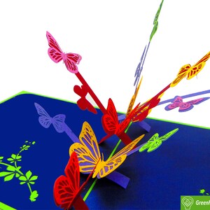 Motyle, Pop Up Card, 3D Popup Greeting Cards - Unikatowa, Dedykowana Ręcznie Robiona/Sercowa Sztuka. Projekt Karty Powitalnej na Każdą Okazję