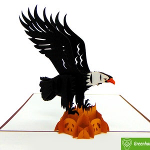 American Eagle, Pop Up Card, 3D Popup Greeting Cards - Arte exclusivo hecho a mano/Heartmade. Tarjeta de felicitación de diseño para toda ocasión.