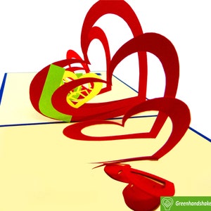 Most miłości, Pop Up Card, 3D Popup Greeting Cards - Unikatowa, poświęcona sztuka ręcznie robiona/zrobiona w sercu. Projekt karty okolicznościowej na każdą okazję