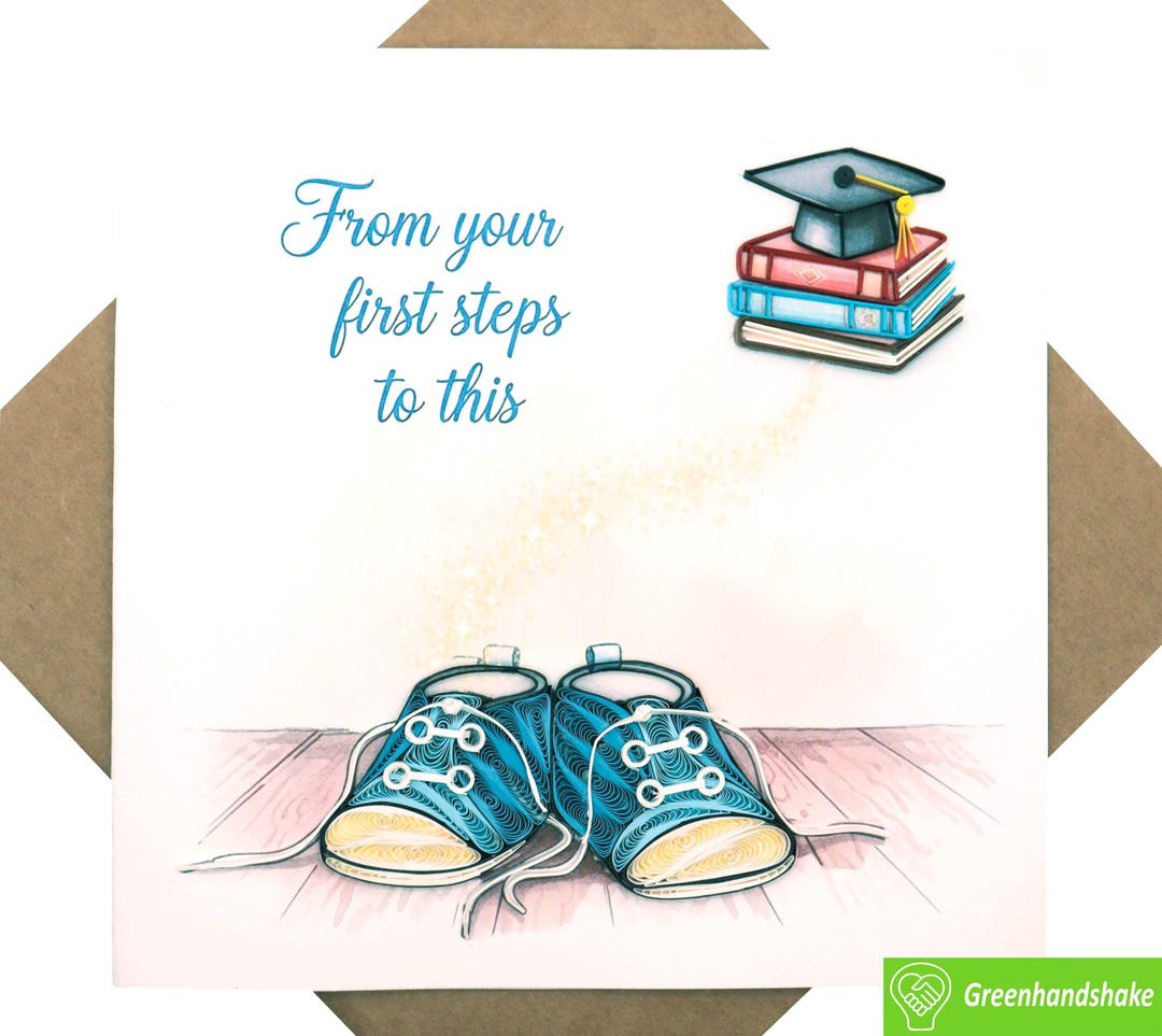 Handmade From First Steps to Graduation Quilling Card: Unique Art ...
