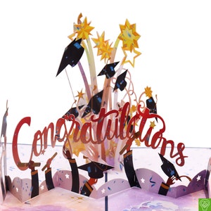 Cappello e congratulazioni, biglietto pop-up, biglietti d'auguri pop-up 3D - Arte unica e dedicata fatta a mano. Biglietto d'auguri di design per tutte le occasioni