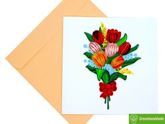 Quilling Card 3D LOVE House Quilled Happy Birthday Dedicated Paper