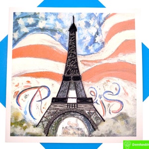 Biglietto d'auguri quilling a stelle e strisce a Parigi - Arte unica fatta a mano dedicata. Biglietto d'auguri di design per tutte le occasioni di GREENHANDSHAKE