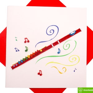 Flauto artistico, biglietto d'auguri per quilling - Arte unica dedicata fatta a mano/fatta con il cuore. Biglietto d'auguri di design per tutte le occasioni di GREENHANDSHAKE