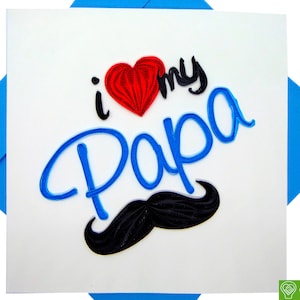 J'adore ma carte de voeux Papa Quilling - oeuvre d'art unique dédiée à la main. Carte de voeux design pour toutes les occasions par GREENHANDSHAKE