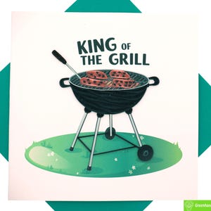 Biglietto d'auguri "King of the Grill" con quilling - Arte unica e dedicata, realizzata a mano. Biglietto d'auguri di design per ogni occasione, realizzato da GREENHANDSHAKE.