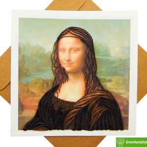 Ritratto di Monna Lisa di Leonardo da Vinci (1503-1506) Biglietto d'auguri Quilling Art per tutte le occasioni