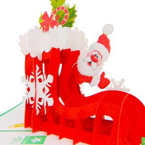 But Świętego Mikołaja, Karta Pop Up, Karty z Pozdrowieniami 3D Popup - Unikatowa Dedykowana Sztuka Ręcznie Robiona/Sercowa