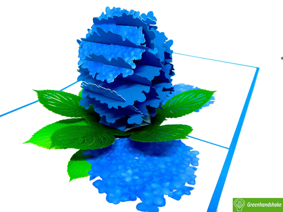 Hydrangea Pop up Card: Handmade 3D Greeting Card - Etsy
