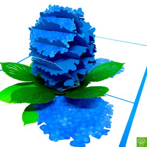 Hortensja, Pop Up Card, 3D Popup Greeting Cards - Unikatowa, Dedykowana Ręcznie Robiona/Sercowa Sztuka. Projekt Karty Powitalnej na Wszystkie Okazje