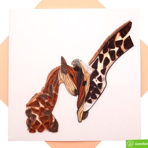 Amore giraffa, biglietto d'auguri quilling - Arte unica dedicata fatta a mano/cuore. Biglietto d'auguri di design per tutte le occasioni di GREENHANDSHAKE