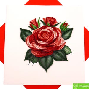 Una sinfonia di rose, biglietto di auguri con quilling - Arte unica fatta a mano dedicata. Progetta un biglietto di auguri per tutte le occasioni di GREENHANDSHAKE