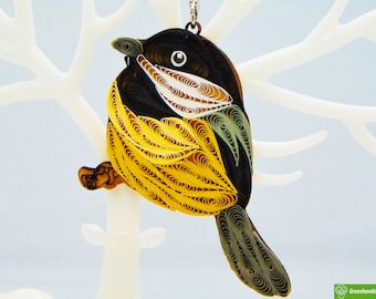 Black-Capped Chickadee , Quilling Ornaments Collection,Home Decorations Holiday Decor,Handmade Ornament for Animal Lovers,quilled Ornament