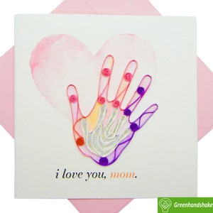 Amore mamma, biglietto d'auguri quilling - Arte unica dedicata fatta a mano/fatta con il cuore. Biglietto d'auguri di design per tutte le occasioni di GREENHANDSHAKE