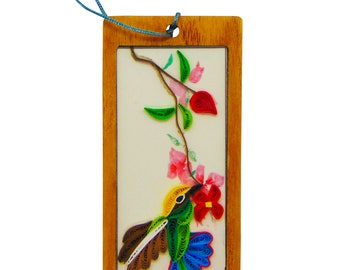 Colorful Hummingbird,Unique Quilling Bookmark,Gift for Book Lovers Readers,Mothers Day Christmas Valentine,Teachers, Students, Men and Women