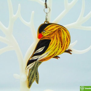 Baltimore Oriole, Quilling Ornaments Collection,Home Decorations Holiday Decor,Handmade Ornament for Animal Lovers,quilled Ornament