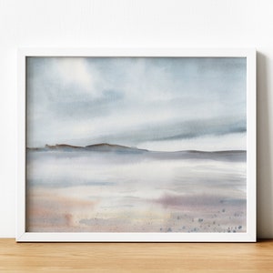 Grey and beige abstract landscape print. Modern minimalist printable wall art. Abstract beige painting. Neutral watercolor landscape.