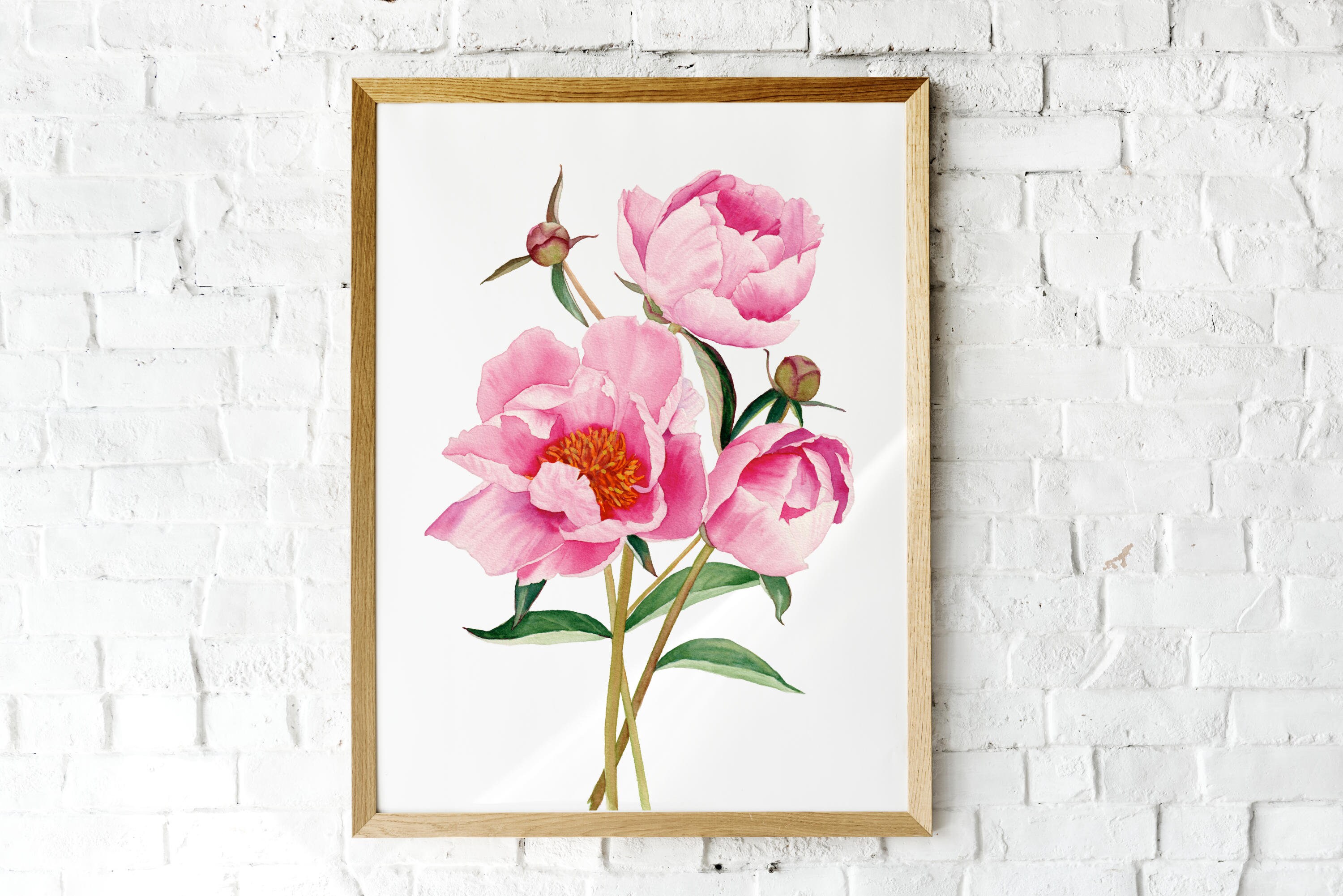 Watercolor Floral Prints Set of 3. Peony, Hydrangea, Tulips Wall Art ...
