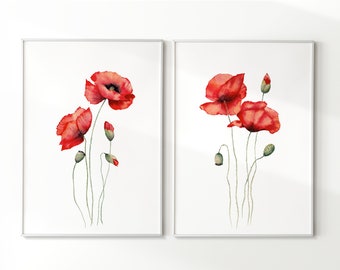 Watercolor Summer Collection With Leaves, Poppies Flowers, Branches.  Botanical Set Of Wildflowers.Perfect For Wallpapers, Stickers,  Scrapbooking, Invitations, Print And More Stock Photo, Picture and Royalty  Free Image. Image 168199704.