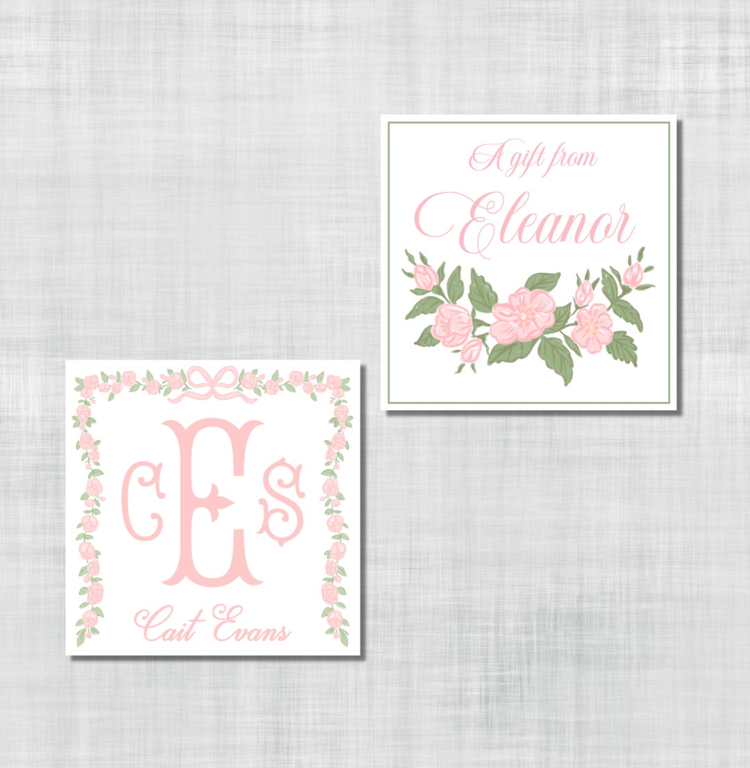 Pink Floral Enclosure Cards Etsy