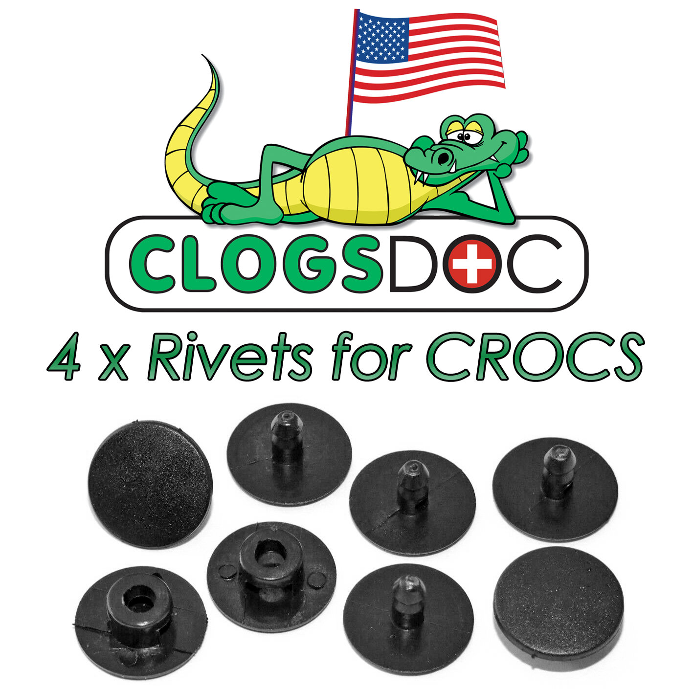  8 Sets Replacement Rivets for Croc, Replacement Parts