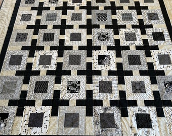 Black and White Patchwork Quilt