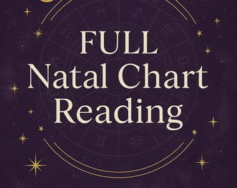 Informe completo de lectura de la carta natal de 80 páginas + pronóstico diario, semanal y mensual