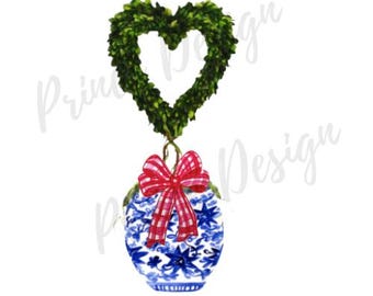 Boxwood Topiary PNG, Digital Download for Crafts, Wedding Invitations, Botanical Greenery Clipart