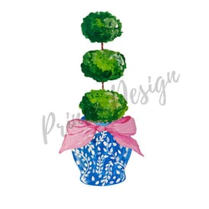 Chinoiserie Ginger Jar PNG- Preppy Topiary PNG Image – Digital Download- Chinoiserie Clip Art-Preppy Grand Millennial