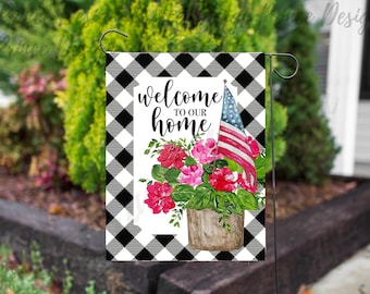 Patriotic Garden Flag Design, July 4th Digital Download, PNG Sublimation