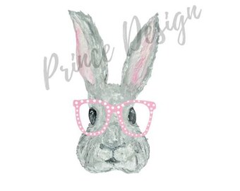 Watercolor Bunny Clipart PNG Digital Download Printable Easter Spring Art Graphics