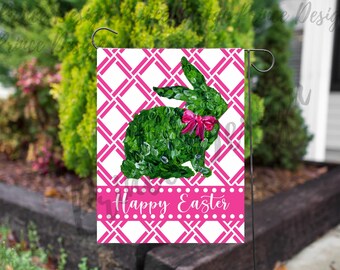 Bunny Easter Garden Flag PNG - Spring Digital Download, Sublimation Garden Flag Template