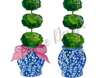Chinoiserie Topiary PNG – Preppy Ginger Jar Clipart (Digital Download)